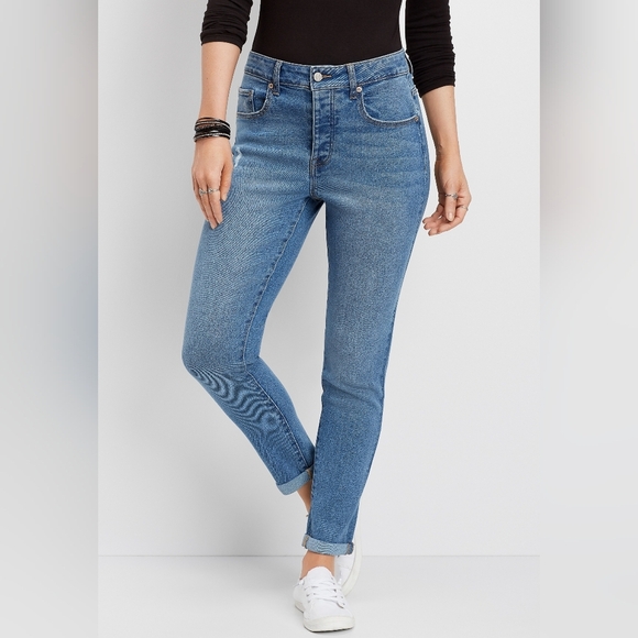 Maurices Vintage High Waisted Rise Girlfriend Jeans Stretchy New NWT Size 4 - Picture 11 of 11